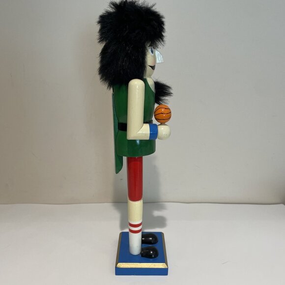 Basketball Player Nutcracker 15" Wood Painted Headband Goatee Sports Figurine - Picture 7 of 11